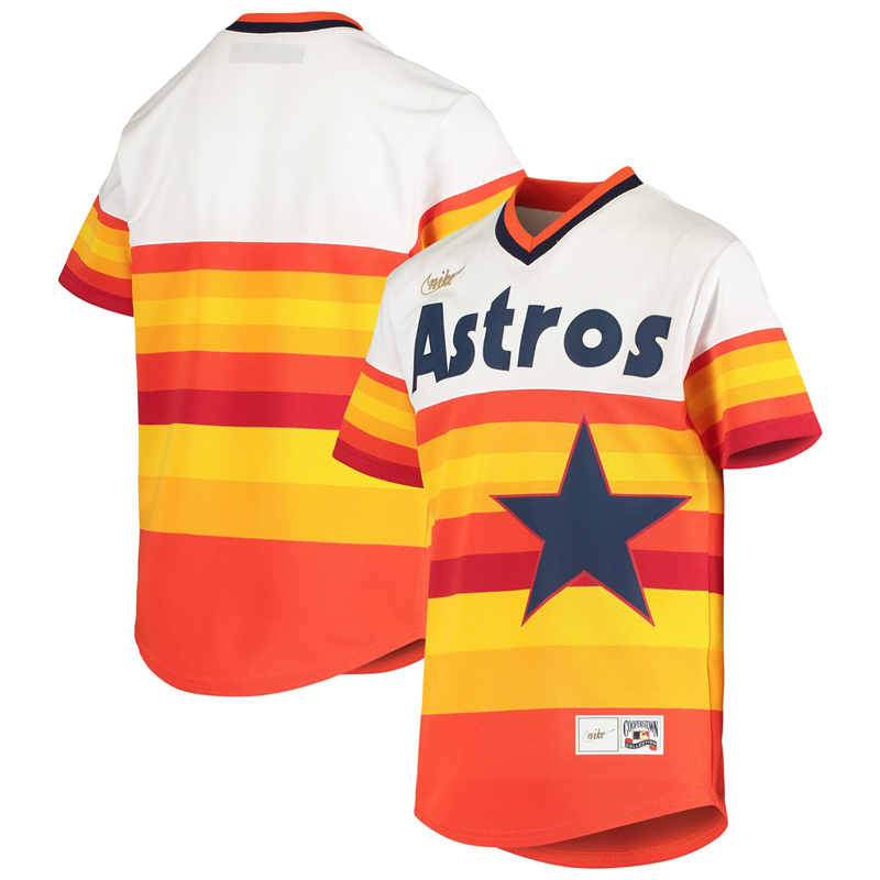 2020 MLB Youth Houston Astros Nike White Home Cooperstown Collection Team Jersey 1->youth mlb jersey->Youth Jersey